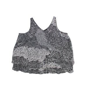 Lane Bryant Womens Plus Size 22 Sleeveless Black & White Animal Print Chiffon Ta